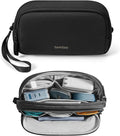 tomtoc Electronic Organizer Travel Case, Dual Compartment Tech Organization | Water Resistant Cable Pouch Storage Bag for Charger, Cord, Phone, Hard Drive, Power Bank, Accessories Travel Essentials