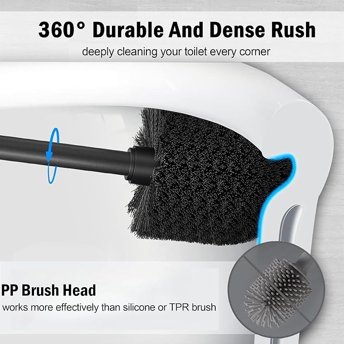 Satin Matte Soft Gold Toilet Bowl Brush with Holder, Durable Bathroom Cleaning Tool, Modern Design for Easy Toilet Maintenance, Bathroom Cleaner Brush for Efficient Cleaning and Hygiene