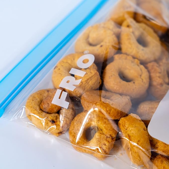 FRIO 80 x Food Storage Bags with Sliding Slider, Folding Bottom, 21 x 15 cm, for Storing, Freezer, Freshness, Reusable, Durable