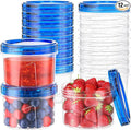 12 Pack-16 OZ Freezer Storage Containers, Small Plastic Containers with Twist Top Lids, BPA Free Food Storage Containers, Reusable Soup Container Microwave/Dishwasher Safe