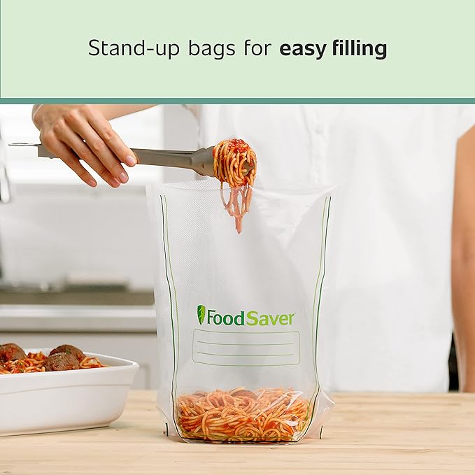 FoodSaver Easy Fill 1-Gallon Vacuum Sealer Bags | Commercial Grade and Reusable | 10 Count (Pack of 4)