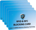 SaiTech IT 5 Pack RFID Blocking Card for Credit Debit ID Card, Sky Blue | Slim Anti-Theft Contactless NFC RFID Blocker Protector, Easily Fit into Wallet and Purse, for Men & Women