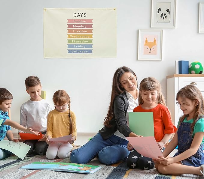 Classroom Wall Banner Decor-Teacher Gift-Inspirational Back to School Wall Art Flag Decor-Days-Hanging Canvas Banner for Classroom Reading Corner Homeschool Teacher Office Reading Corner