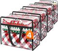SpaceTrove Clear Storage Bags, 4 Pack Under Bed Storage and Closet Organizers Containers, Vinyl Foldable Heavy-Duty Moving Bags with Zippers for Comforter, Bedding, Duvet, Blanket & Toy Storage, 40L