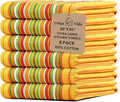 Urban Villa Kitchen Towels Waffle Stripes Dish Towels for Kitchen Mustard Color Set of 6 Kitchen Towels Highly Absorbent 100% Cotton Over Sized 20X30 in with Mitered Corners Kitchen Hand Tea Towels