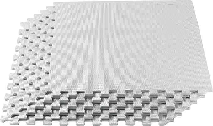 We Sell Mats 3/8" Thick Multipurpose EVA Foam Exercise Floor Mat, Interlocking Tiles, Anti-Fatigue for Home or Gym