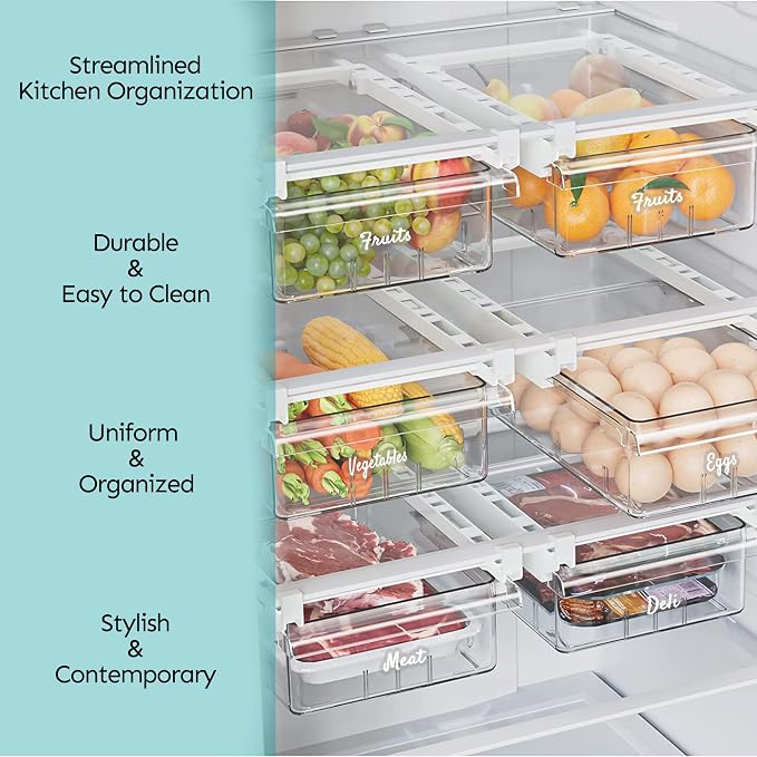 Mintitude Clear Spice Jar Labels, Fridge Labels for Food Storage Containers, Preprinted Script Clear Oil & Vinegar Stickers for Fridge, Freezer and Pantry Water & Oil Resistant (Kitchen Combo)