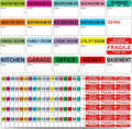 600 Writable Stickers 2” x 3” Each,20 Designs Pre-Printed Color-Coded Home Moving Packing Box Labels with Fragile, Extra, Heavy Labels