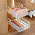 2 Pack Closet Pull-Out Baskets Bra Underwear and Sock Organizer for Drawer Women College Dorm Room Essentials (White)
