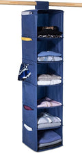 6 SHELF HANGING SWEATER CLOSET & CLOTHING ORGANIZER, BLUE