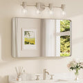 TETOTE Brushed Nickel Bathroom Mirror 40 x 24 Inch for Vanity Metal Framed Mirror Modern Farmhouse for Living Room Entryway(Horizontal/Vertical)