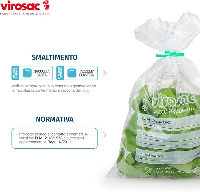 Virosac Food Storage and Freezing Bags - 45 Pieces