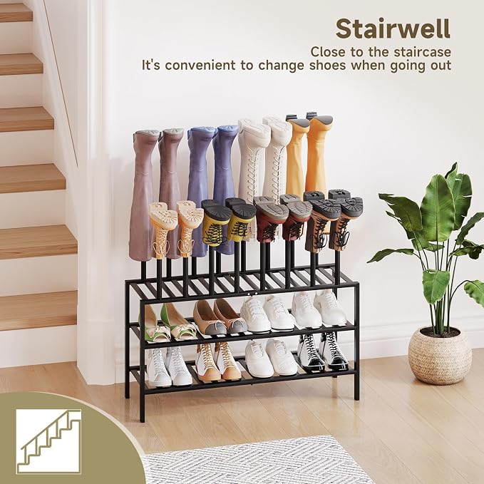 Detachable Boot Rack For Tall Boots Organizer,Outdoor Shoe Rack Storage | 3-Tier Multiuse Shoe Rack For Tall Boots,Closet Organizers And Entryway Storage,Suitable For All Seasons