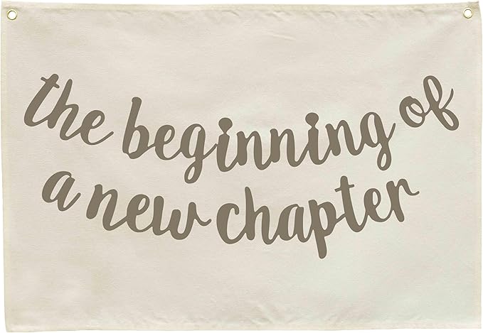 Classroom Wall Decor-Welcome Rectangular Canvas Banner Pennant Poster Wall Sign-Garland for Congratulation Graduation Party Supplies Door Classroom Decor-the Beginning of A New Chapter