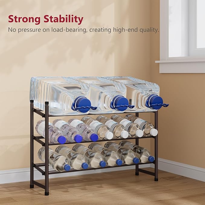 Tajsoon Expandable Shoe Rack for Closet 3 Tier, 28“-41“Stackable, Bronze | Adjustable Shoe Organizer Closet Shoe Rack Floor, Metal Long Shoe Shelf Storage for Entryway, Garage, Front Door Entrance