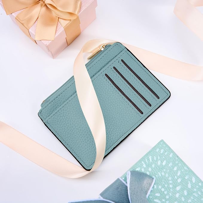 Tipmile Womens Credit Card Holder Wallet, Small Slim RFID Blocking Sleeve | Mini Tiny Cute ID Case, Minimalist Zipper Pocket Wallet, Thin Coin Purse, Mothers Gift