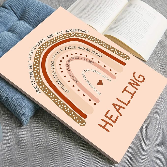 LOLUIS Mental Health Poster, Boho Therapy Tools Educational Supplies Art Print Classroom School Office Decor (Healing, Custom Frame Type)