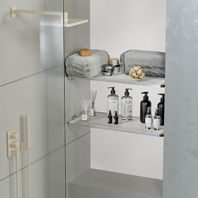 Expandable Closet Organizer Shelves, 2 Pack Adjustable Metal Storage Rod Shelves Divider for Wardrobe Cupboard Kitchen (Silver,11.8" D x 17"-31" W,2PCS)