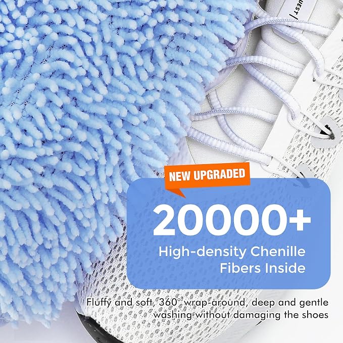 2-Pack Shoe Washing Machine Bags for Sneakers & Delicate Shoes, Blue | 3X Fade-resistant Fabric and 20,000+ Dense Fibers Lift Dirt, Protect Shoes and Reduce Scrubbing, Washer / Dryer Safe