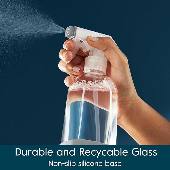 Grove Co. Refillable Glass Spray Bottles for Cleaning, 2 x 16 oz Bottles | Reusable; Custom Labels; Compatible with Grove Co. Cleaning Concentrates; No Plastic Waste; Durable, Recycled Glass