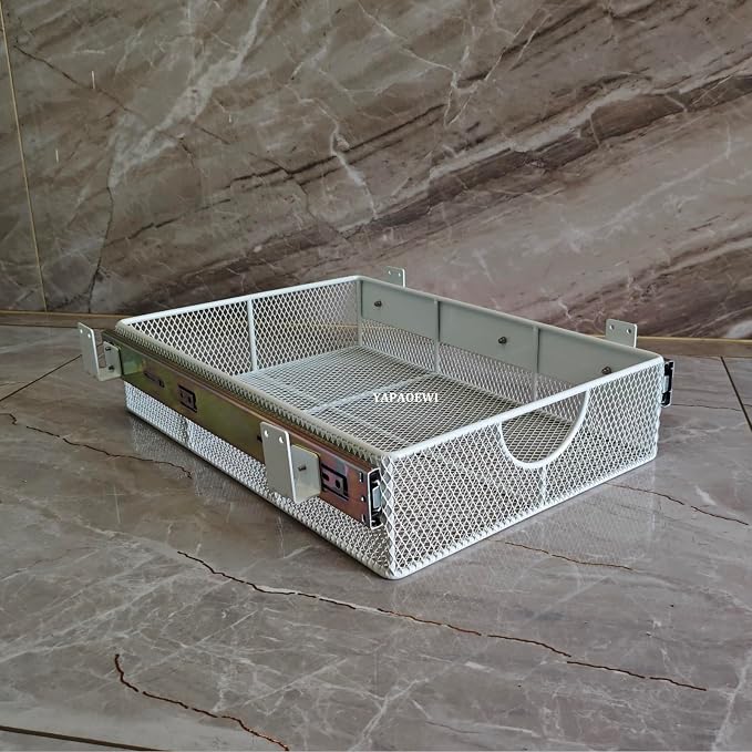 Pull Out Closet Drawer for Clothes | Sliding Wire Basket for Wardrobe Cabinets | Roll Out Storage Organizer | Side Mounting | for Home, Kitchen,Pantry