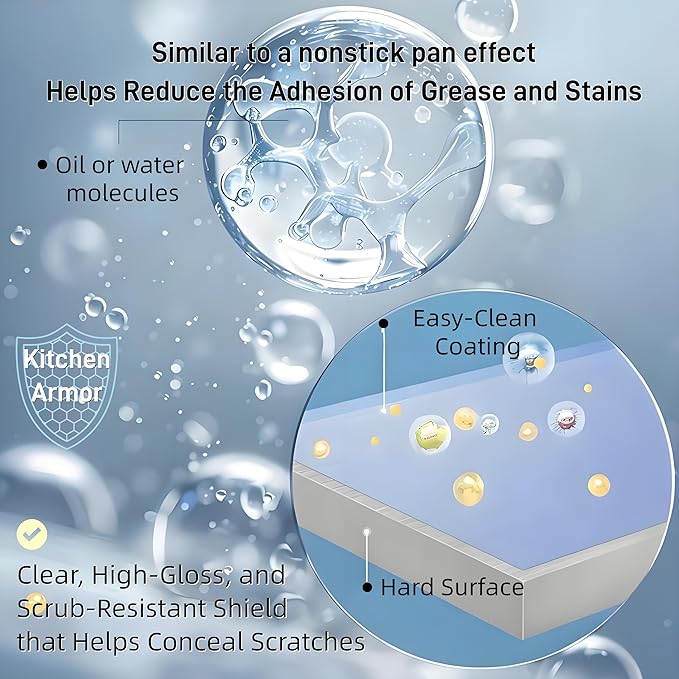 Easy-Clean Coating for Kitchen Surfaces - Forms a Protective Layer to Fight Grease, Minimize Stains, Reduces Scrubbing & Cleaner Use,household, Kitchen cleaners,Ceramic coating,daxaxa