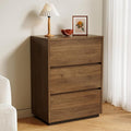 Mid Century Modern 3-Drawer Storage Cabinet – Stylish Wooden Design, Freestanding Organizer Cabinet for Bedroom or Living Room, Walnut