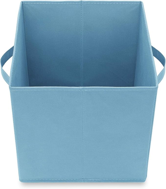 Casafield Set of 6 Collapsible Fabric Cube Storage Bins, Baby Blue - 11" Foldable Cloth Baskets for Shelves, Cubby Organizers & More