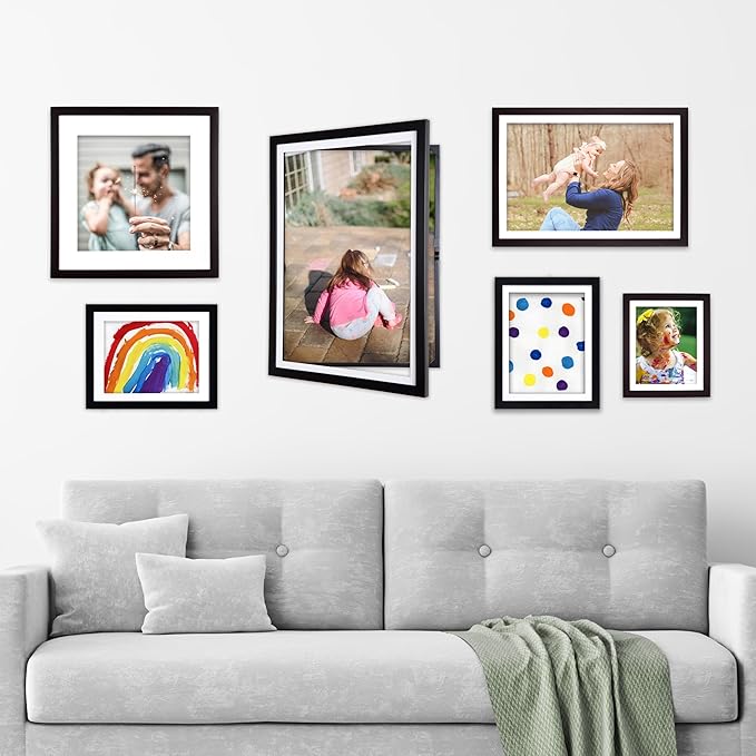 Dynamic Frames Li’l Davinci Front-Open 2-Pack Kids Art Frames, Wooden Frames for 8.5x11 Artwork, Prints & Certificates, Store up to 50 per Frame, 11.75 x 14.75 Outer Dimensions, Black
