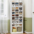 Hzuaneri 11 Tiers Shoe Storage Cabinet, Tall Shoes Cabinet with Cubby, Freestanding Wooden Shoe Organizer, 30-33 Pairs, Shoes Cubby Organizer for Entryway, Bedroom, White SR39303X