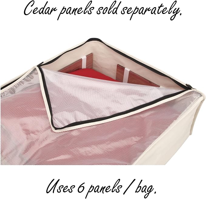 Household Essentials 3364-1 Cotton Canvas Blanket Storage Bags | Natural, Off-White