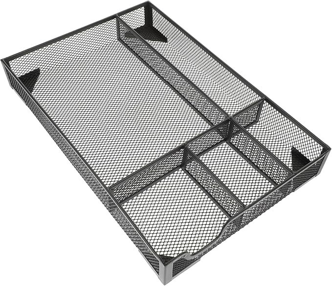 SEWACC Desk Organizer Storage Metal Desktop Organiser Aesthetic Office File Basket Metal Magazine Holder