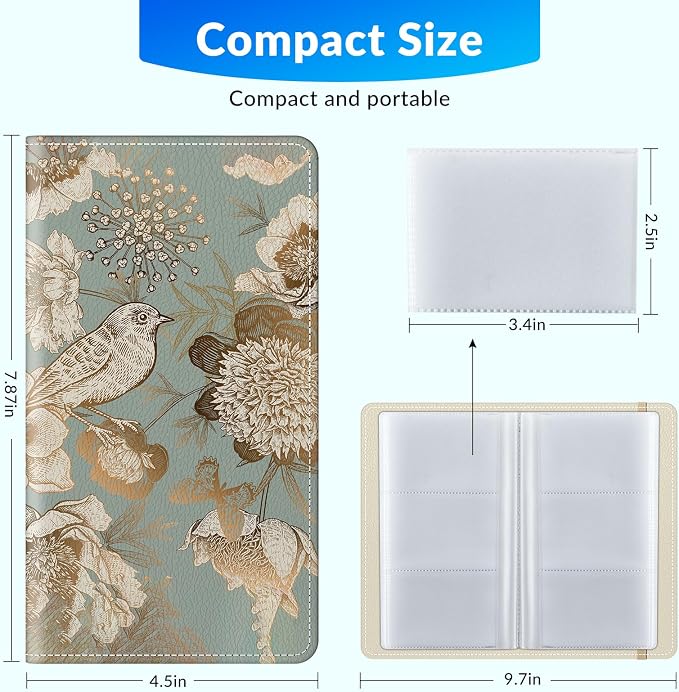 Pu leather business card organizer， 240 Capacity business card holder organizer，Credit card holder for women and men
