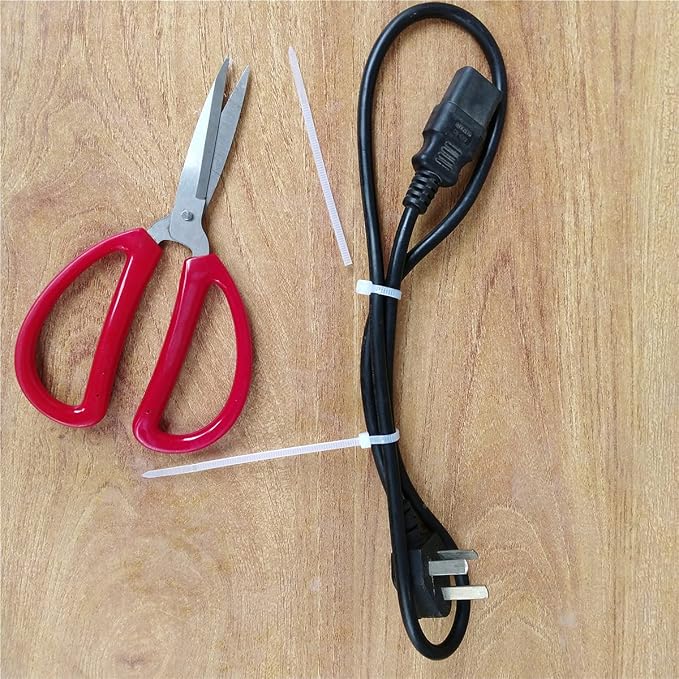 1000 pcs 4 inch Cable Zip Ties Heavy Duty, Premium Plastic Wire Ties with 18 LBS Tensile Strength, UV Resistant Cable Ties, Self-Locking White Nylon Tie Straps