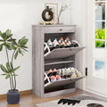 FTZxHKLX Shoe Rack Cabinet 2 Flip Drawers, Entryway Shoe Storage, Wash Grey | Narrow Shoe Cabinet Organizer with Top Drawer, Freestanding Hidden Shoe Organizer for Entryway , Hallway, Foyer