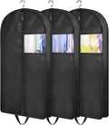 KIMBORA 35" Garment Bags for Hanging Clothes Travel, 4" Gusseted Suit Bags for Closet Storage Mens Garment Protector Cover for Coats, Jackets, Shirts (3 Packs)