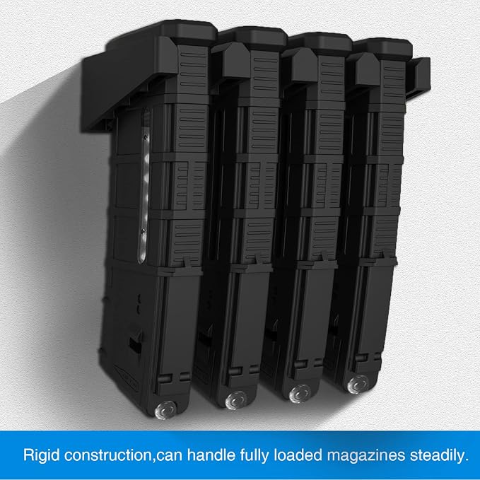 Solid ABS 6X Standard PMAG Wall Mount, Mag Holder, Home Magazine Storage Rack