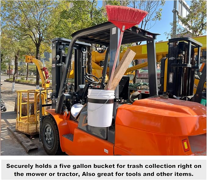5-Gallon Bucket Holder, Can be Installed on ROPS Holder (Excluding Buckets), Bucket Storage Holder, Suitable for Lawn Mowers, Tractors, Landscape Vehicles, Trucks, Multi-Purpose Vehicles