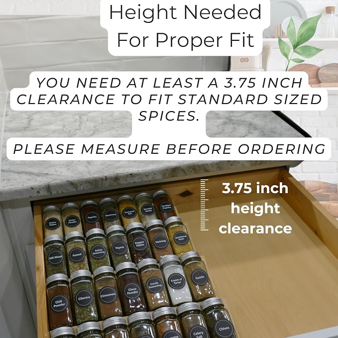 Sweet Living 4 tier spice rack drawer organizer for Kitchen Cabinets | Wooden spice drawer organizer, Space-Saving kitchen drawer organizer for Neat In-Drawer Spice Storage