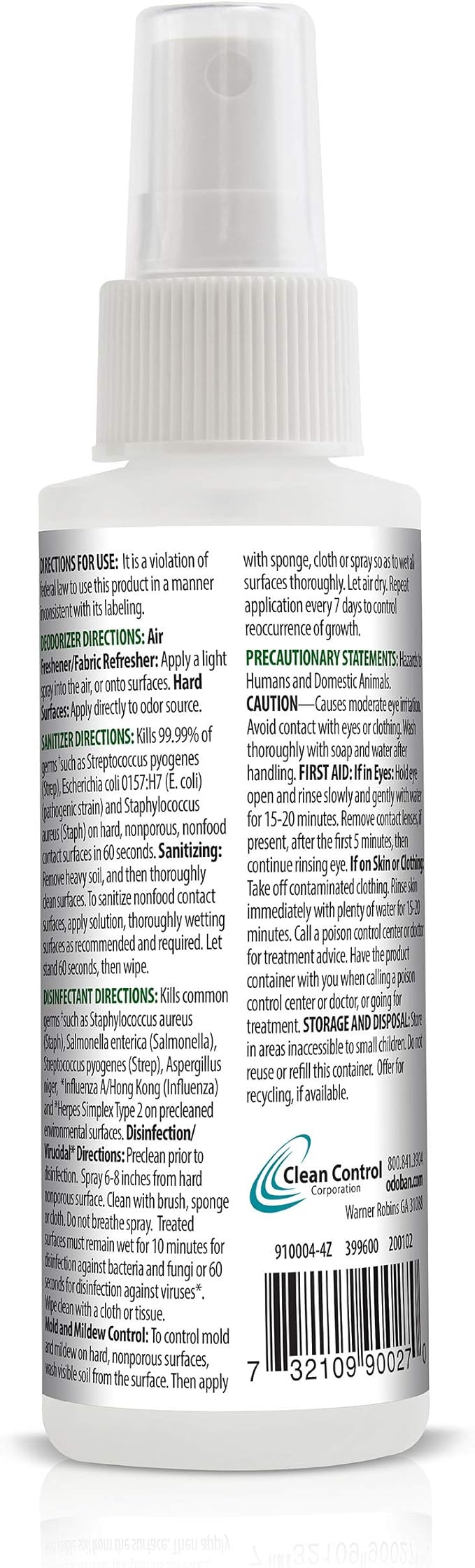 OdoBan Ready-to-Use Disinfectant and Odor Eliminator, Set of 3, 4 Ounce Travel Spray, 32 Ounce Spray, 1 Gallon Concentrate, Original Eucalyptus Scent
