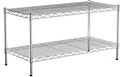 2-Tier Heavy Duty Shelving Unit,Wire Shelf Rack with Lockable Wheels | 36" Wx18 Dx19.5H,Height Adjustable Metal Storage Shelves Organizer for Living Room,Garage,Kitchen,Office,Laundry,Pantry