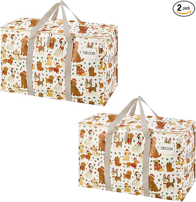 VENO 2 Pack Heavy Duty Moving Bags, Extra Large Storage Bags with Reinforced Handles & Strong Zippers, Foldable & Reusable Moving Box Alternative for Clothes & Dorm Storage