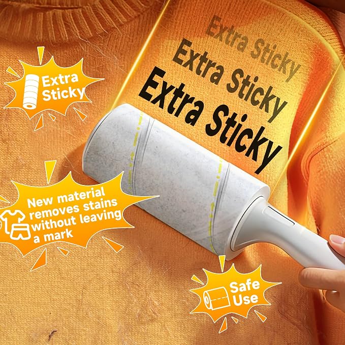 Extra Sticky Lint Roller for Pet Hair, 800 Sheets, 4 Handles | Family Value Pack for Clothes, Couch, Car, Office & Pet Beds