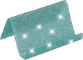 PATIKIL Business Card Holder for Desk, Acrylic Business Card Holders Shine Card Stand Organizer Cards Display for Office Exhibition, Lake Blue