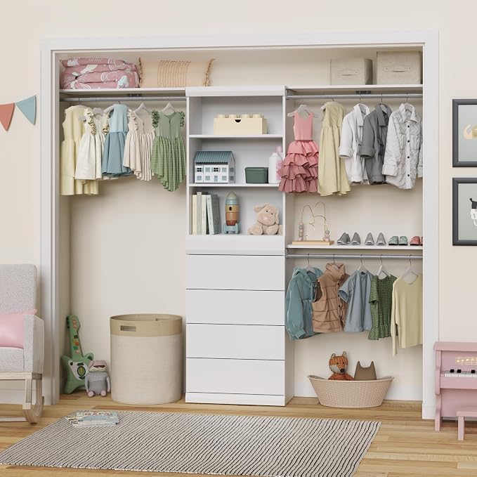 ClosetMaid Mosaics Shelf Unit, 3-Shelf Organizer, 40.29" H x 25.51" W x 16.05" D, White