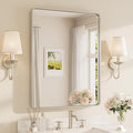 TETOTE Brushed Nickel Mirror 28 x 36 Inch for Bathroom Over Sink Metal Framed Mirror Modern Farmhouse for Living Room Entryway(Horizontal/Vertical)