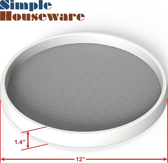 Simple Houseware 12-Inch Lazy Susan Spice Organizer Rotating Tray, 5-Pack