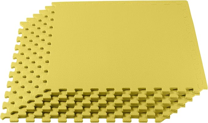 We Sell Mats 3/8" Thick Multipurpose EVA Foam Exercise Floor Mat, Interlocking Tiles, Anti-Fatigue for Home or Gym