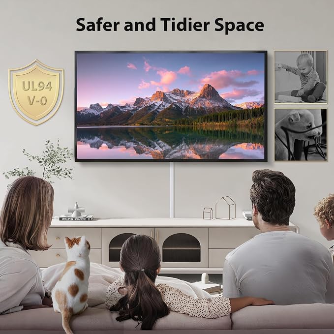 66in (4X L16.5in) Large Wire Hiders for TV on Wall for 3-4 Cords - ZhiYo PVC Cable Cover Kit with Pre-Applied Adhesive Tape, Ideal for Wall Mounted TVs Home Office, W1.2in x H0.7in Beige