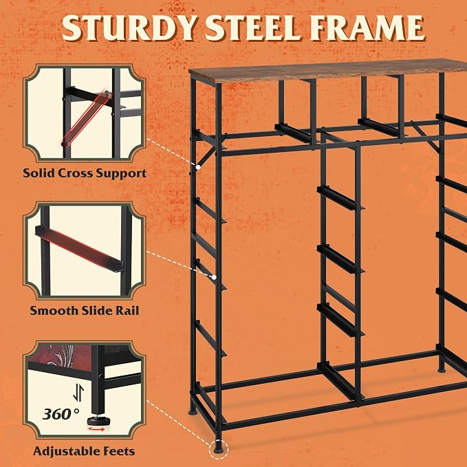 WLIVE Storage Organizer Unit with 11 Fabric Bins, Storage Drawers Organizer with Steel Frame, Tall Storage Tower Organizaton for Living Room, Hallway, Office, Pattern